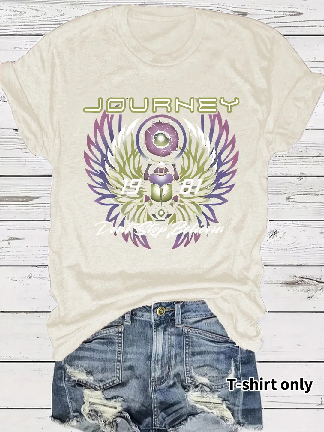 Women's Journey 1981 T-Shirt Dark Grey Short Sleeve