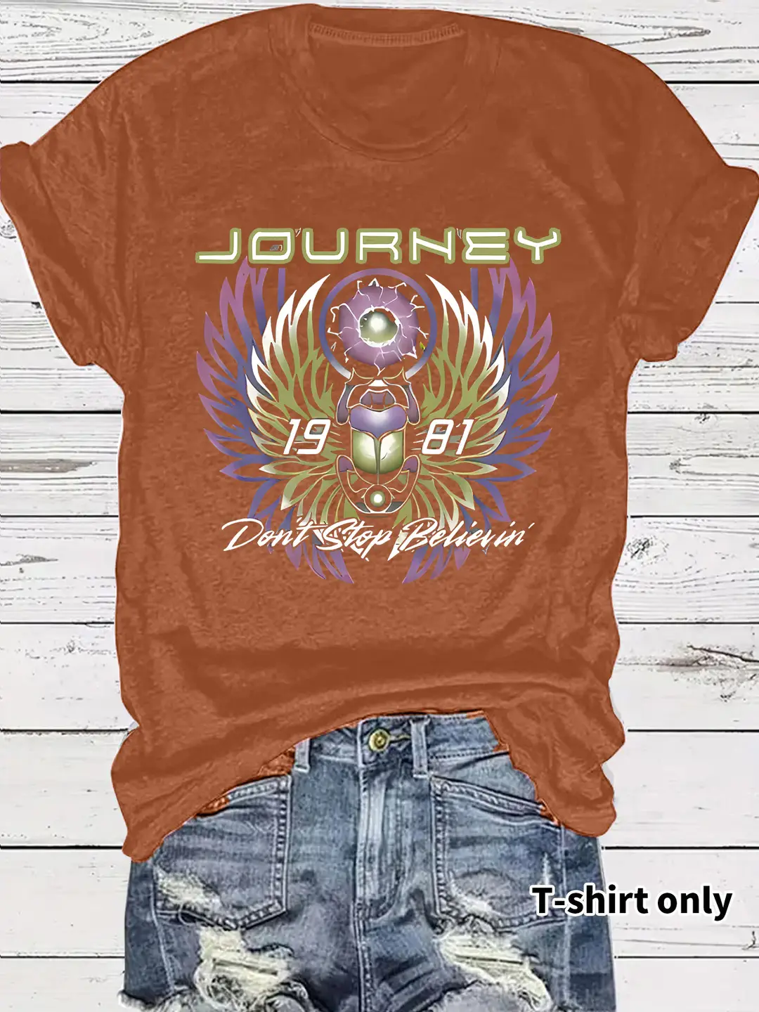 Women's Journey 1981 T-Shirt Dark Grey Short Sleeve