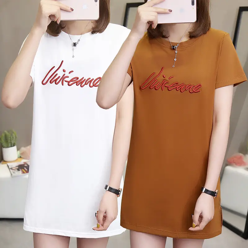 Women Loose Summer T-Shirt White Grey Plus Size 200kg Casual