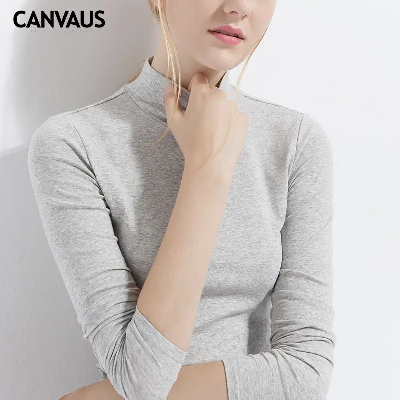 Women Red Slim Fit Long Sleeve Cotton Top