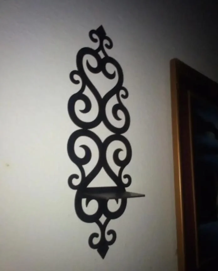 Modern Black Wall Shelves Set of 2 Decorative Wall Art 14"