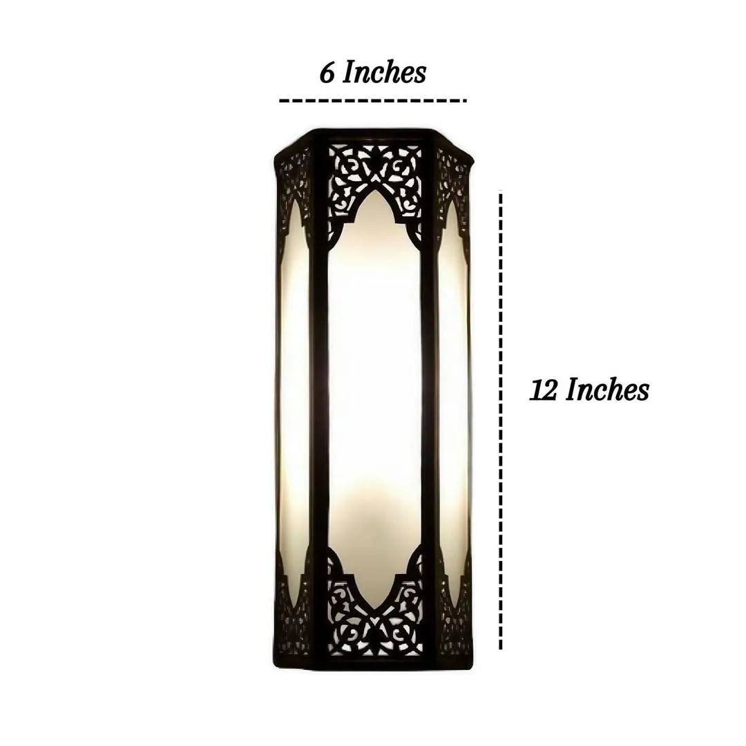 Stunning Wall Hanging Light Black Cut-Out Design 12x6x4 Inch