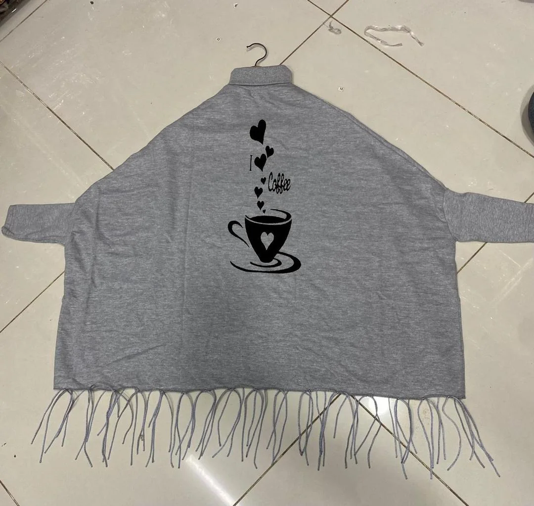 Women's Fleece Cup Printed Poncho