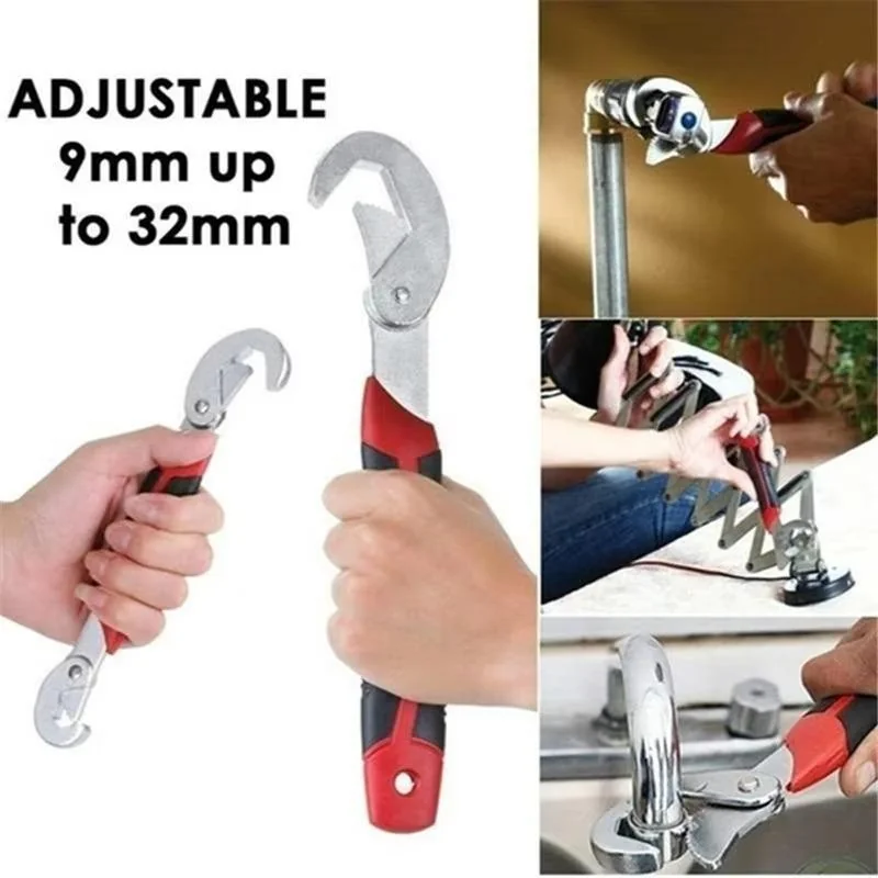 Chrome Vanadium Steel Wrench Set Red 2 Pcs