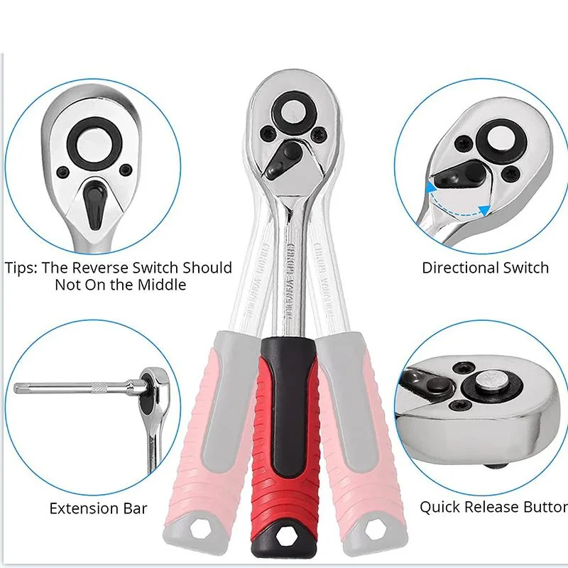 Stainless Steel Bike Tool Kit 46-Piece Red