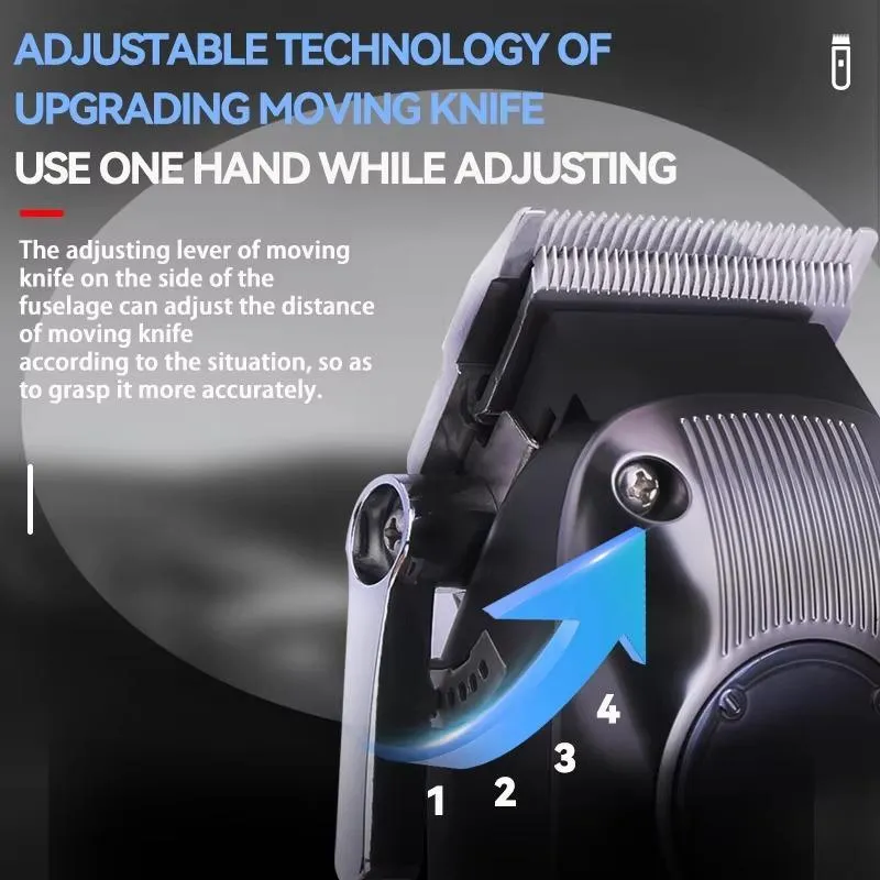 Kemei KM-1551 USB Rechargeable Clipper for Men with 6 Combs