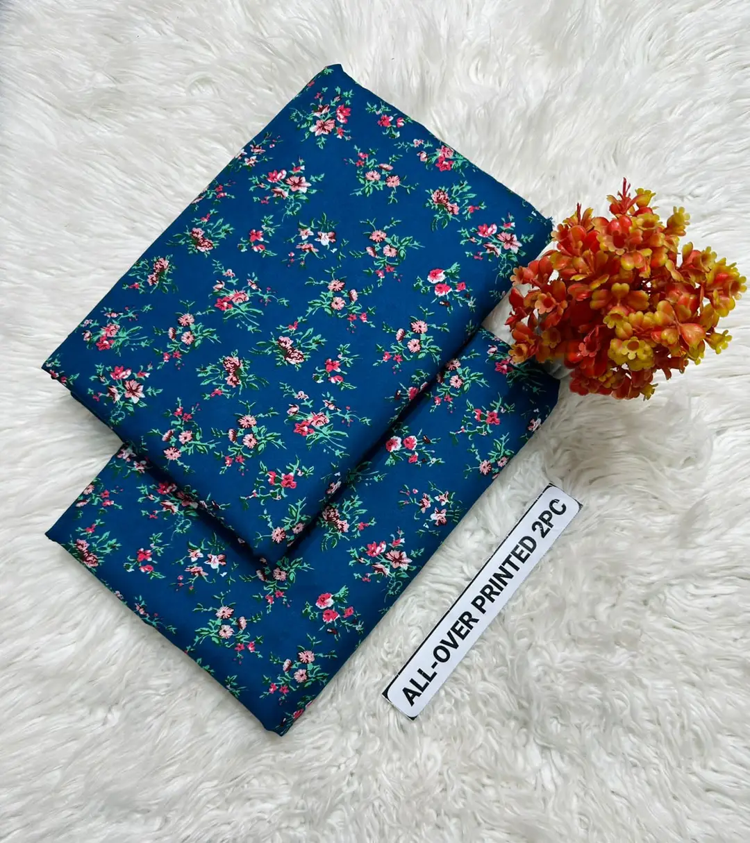 2 Pcs Women's Unstitched Printed Suit