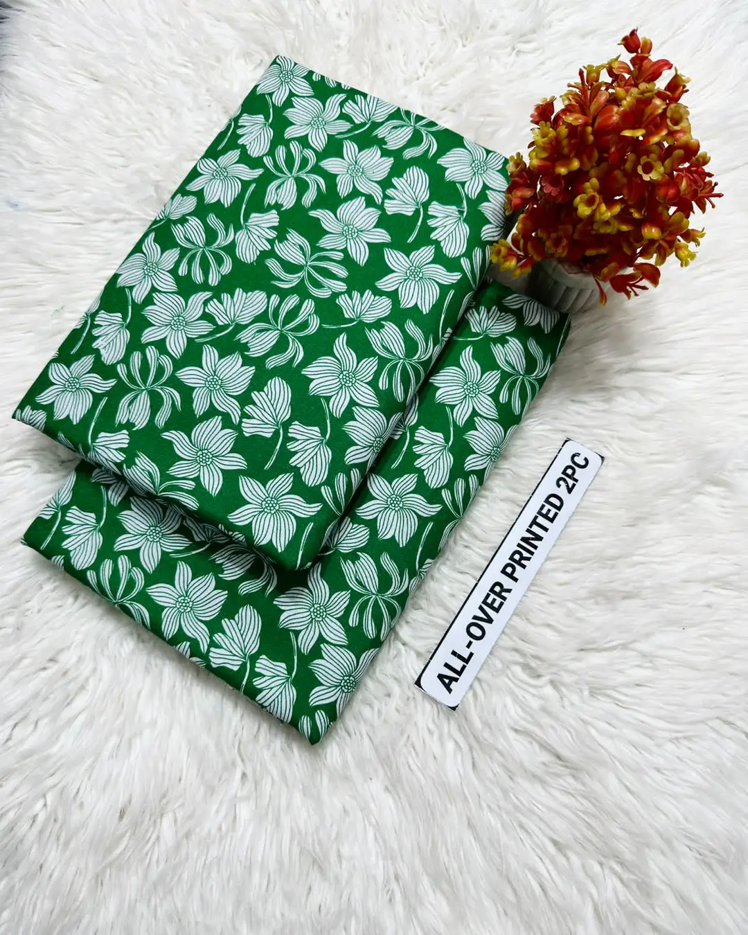 2 Pcs Women's Unstitched Printed Suit