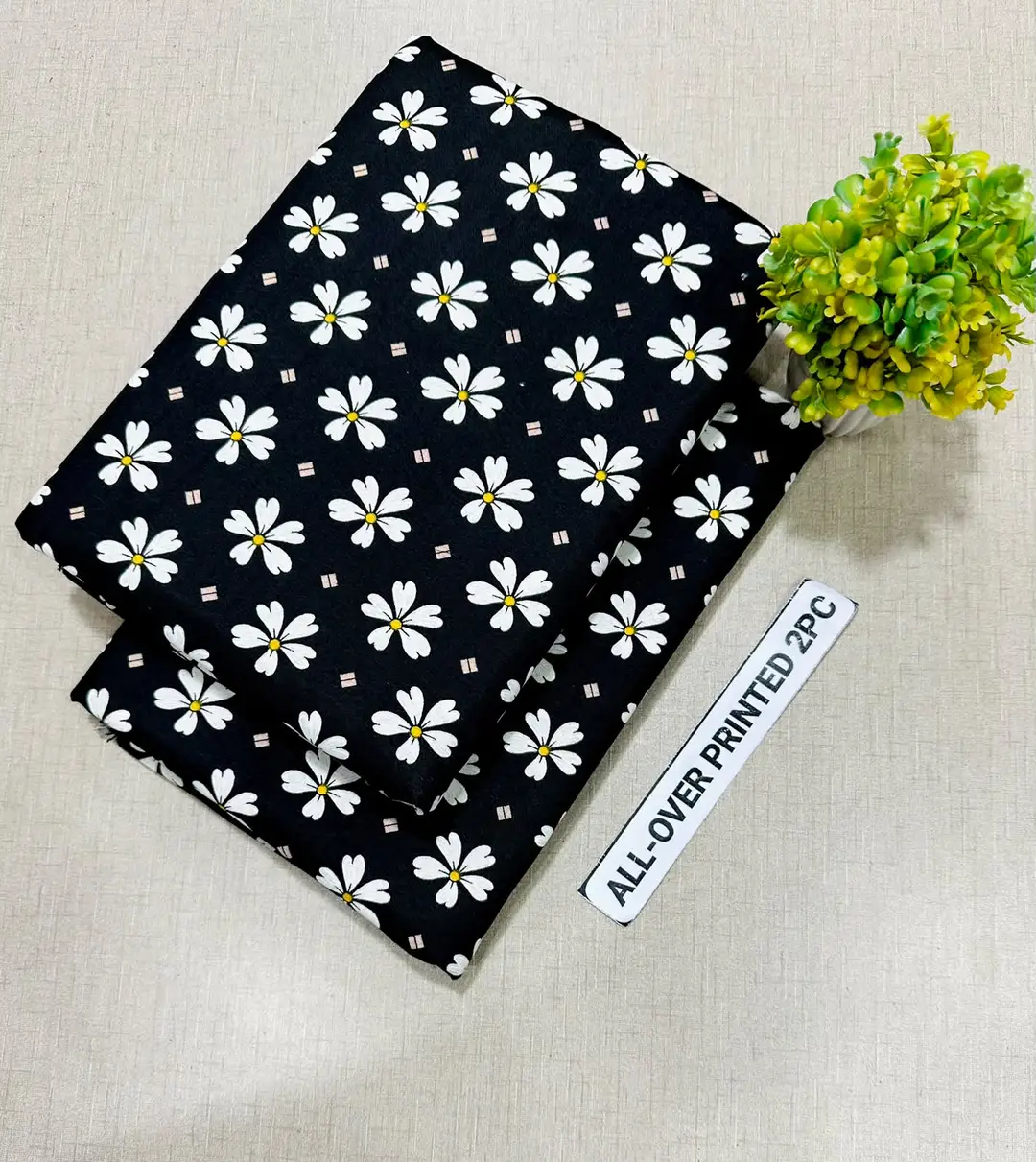 2 Pcs Women's Unstitched Printed Suit
