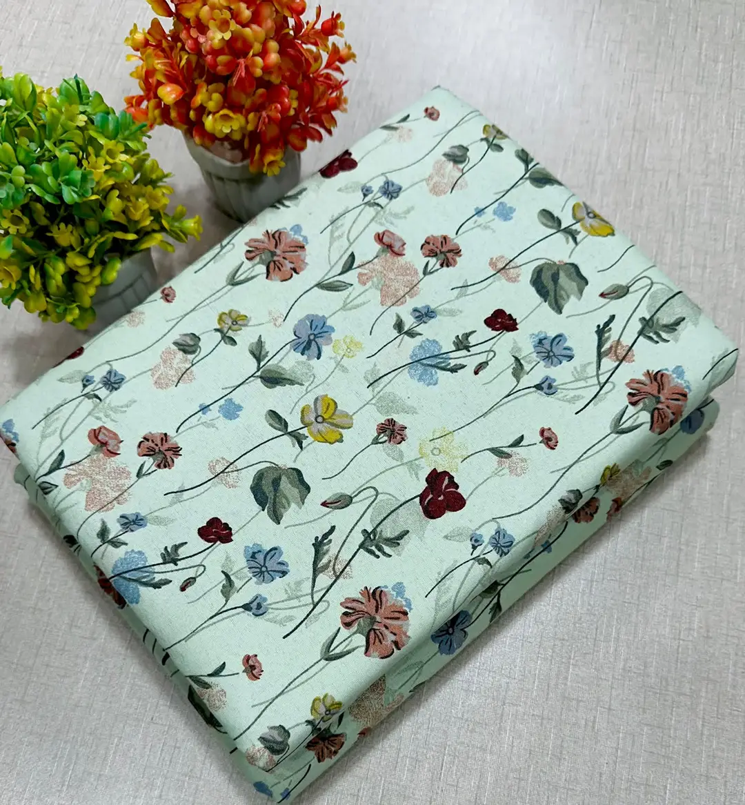 2 Pcs Women's Unstitched Printed Suit