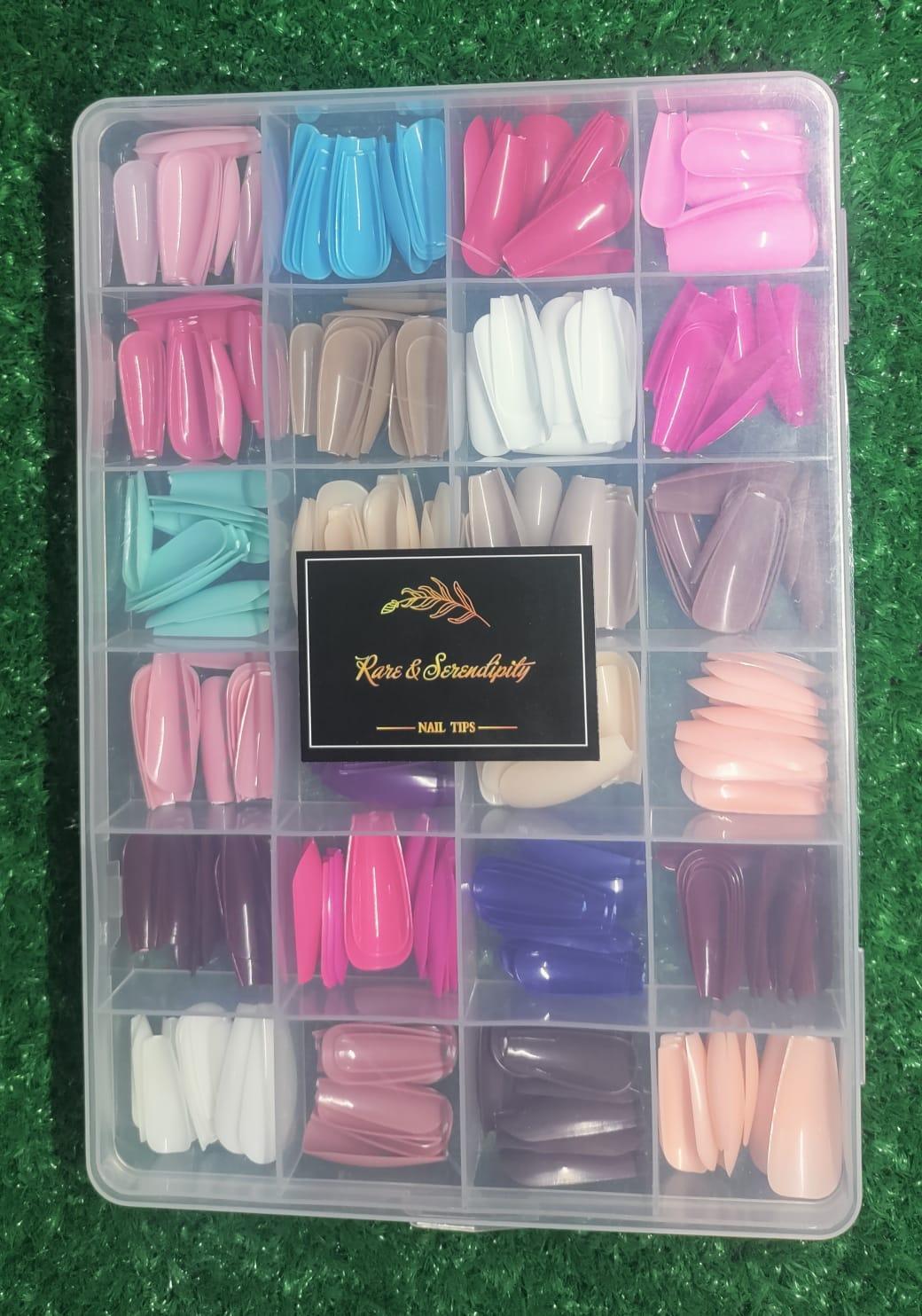 288 Stick-On Fake Nails ABS Plastic Multicolor Party Wear