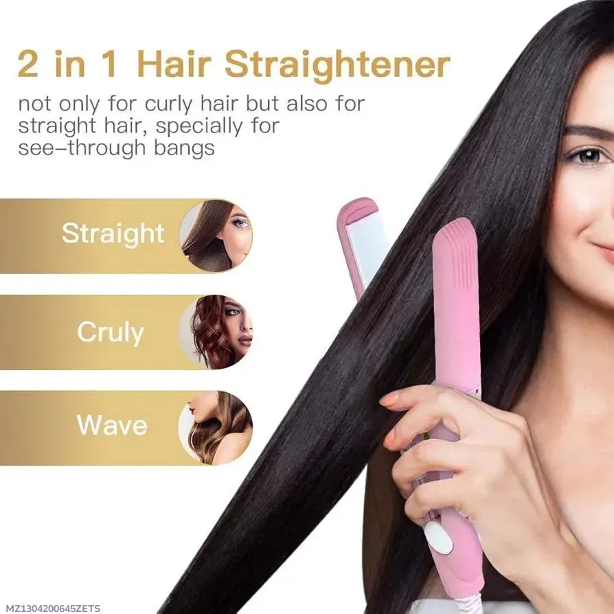 2 In 1 Mini Hair Straightener And Curler