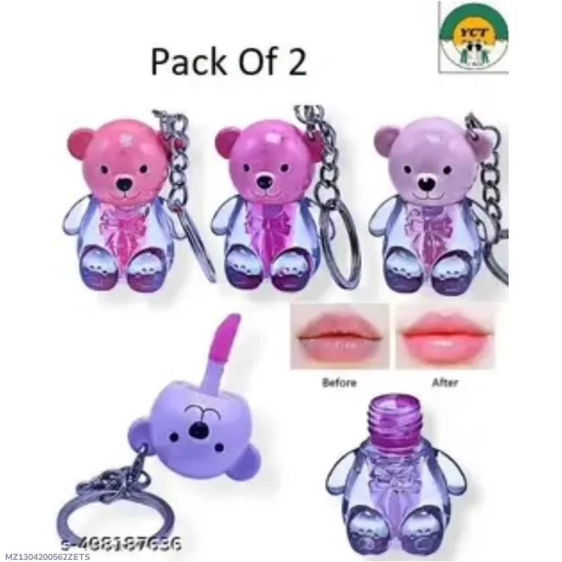 Teddy Bear Lip Oil Pack of 2 Glossy Hydrating
