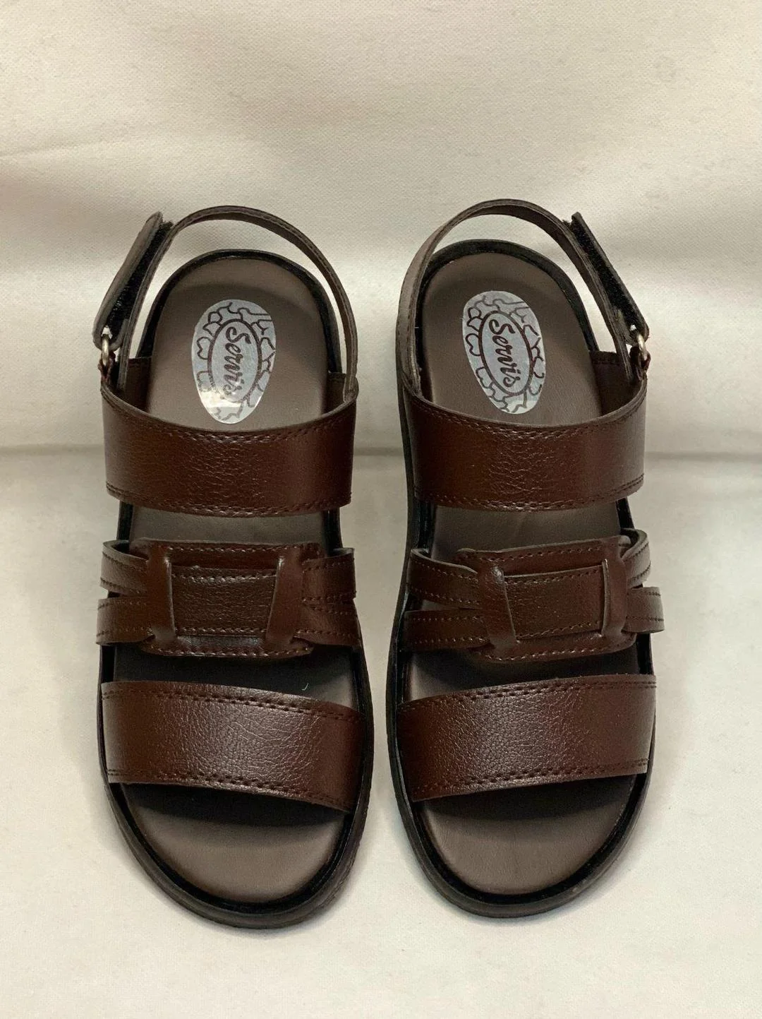 Men's Brown Leather Fancy Sandals Size 39-44
