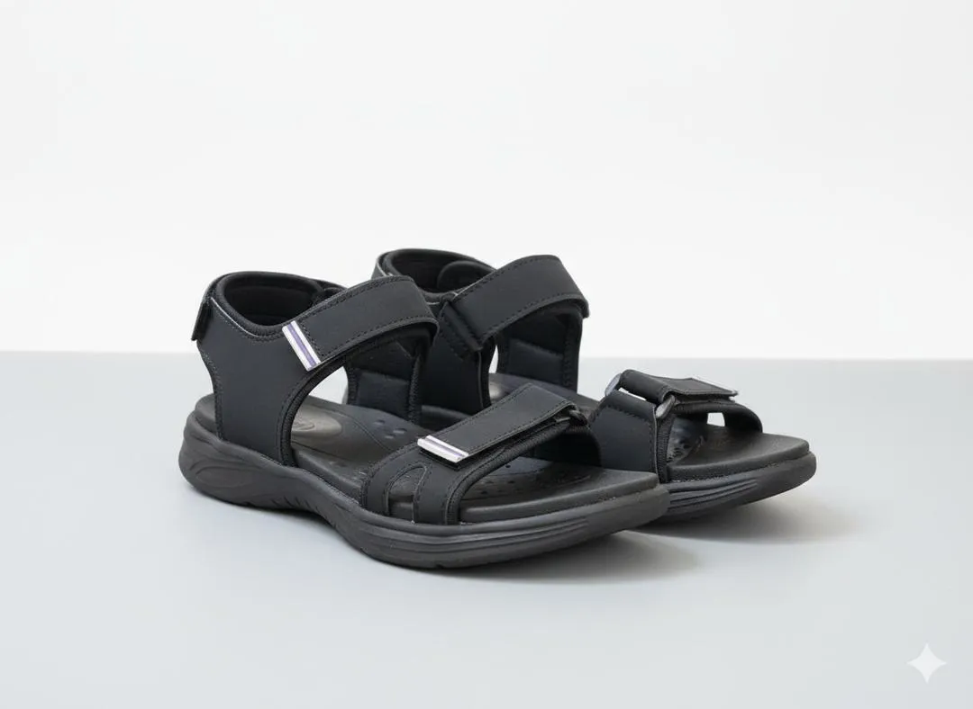 Men's Fabric Fancy Sandals (BLACK ED-001)