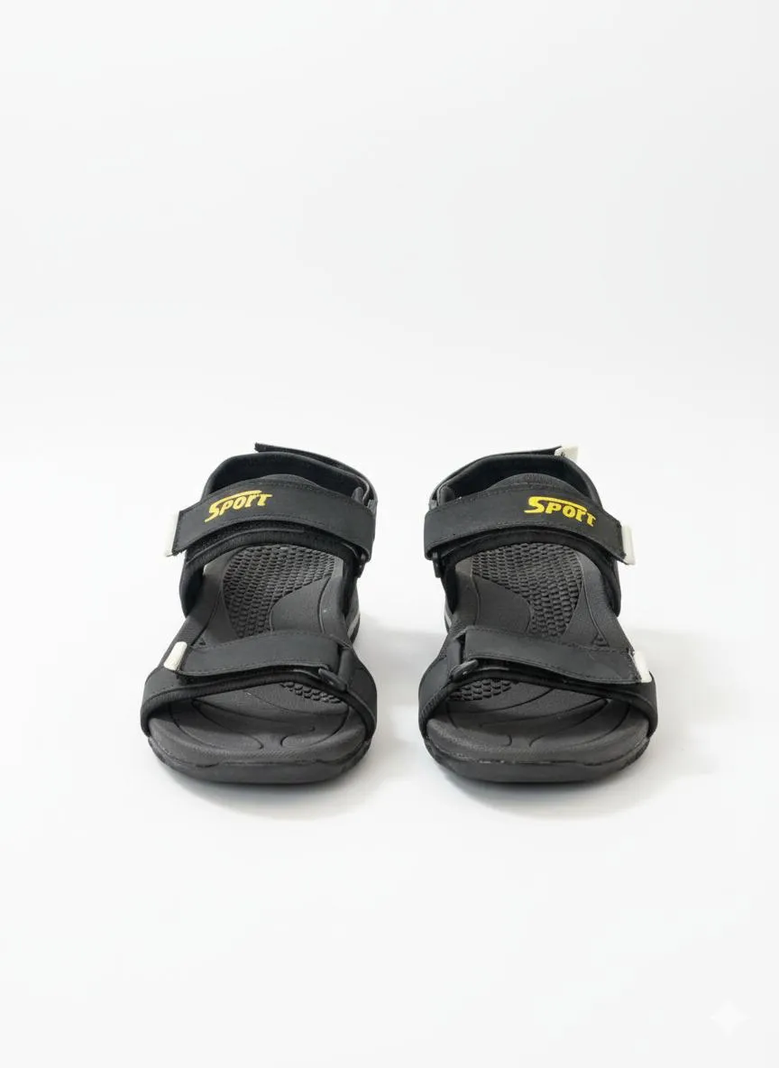 Men's Fabric Fancy Sandals (BLACK ED-003)