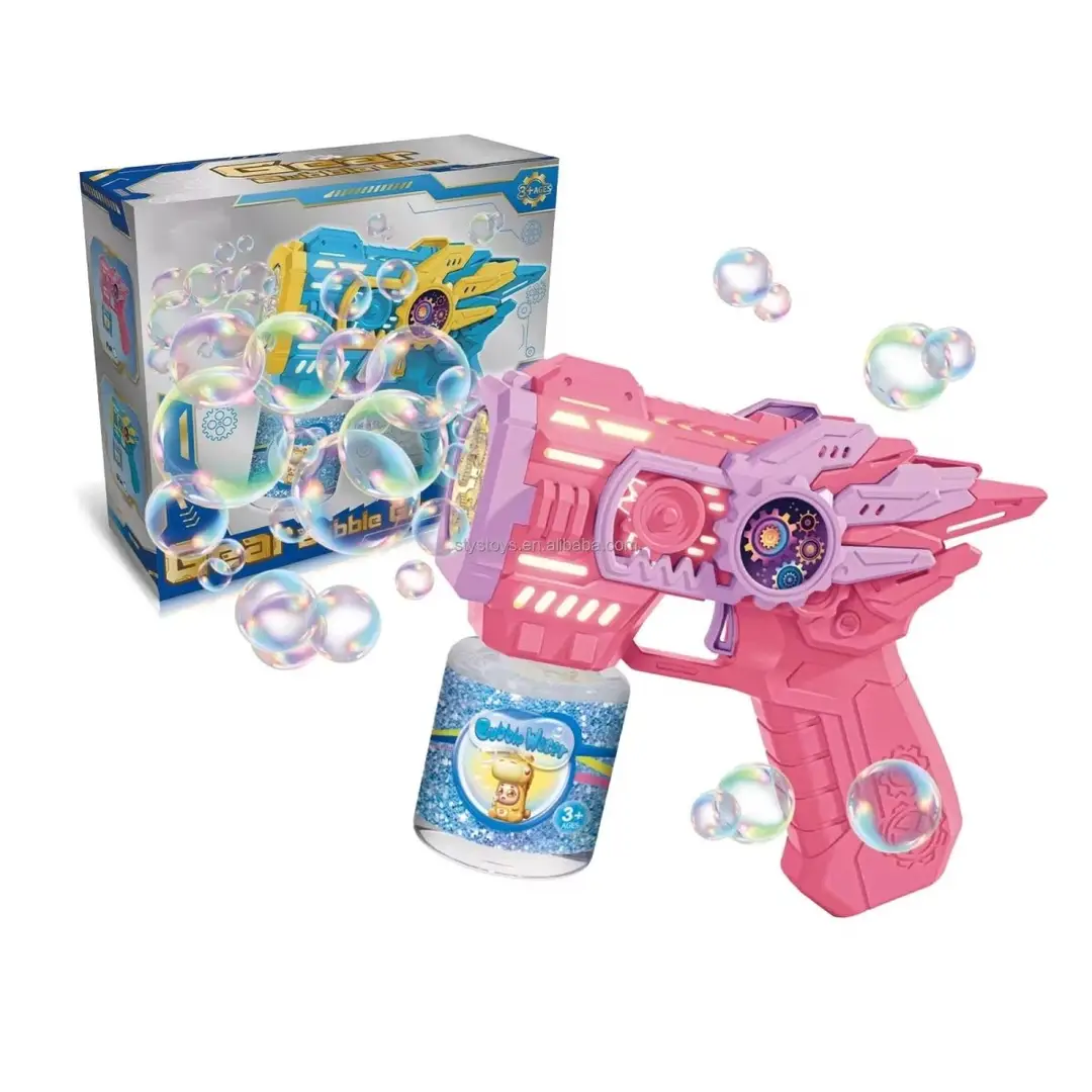 Kids Electric Gear Bubble Gun Toy Automatic