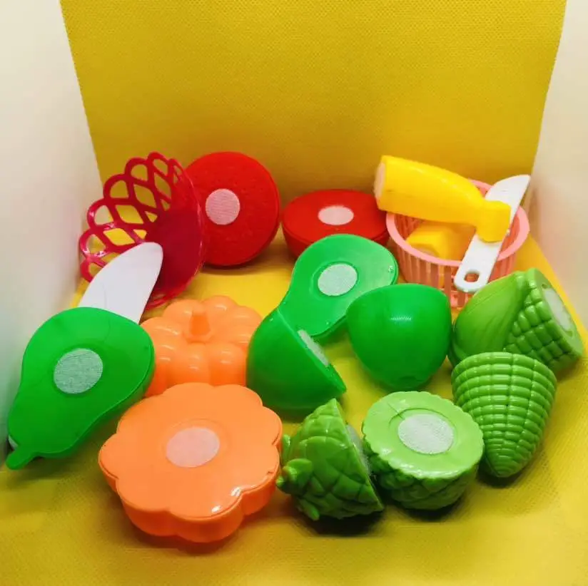 Toy kitchen toys fridge refrigerator with plastic fruit role play toy for kids kitchen set multicolour kids kitchen accessories