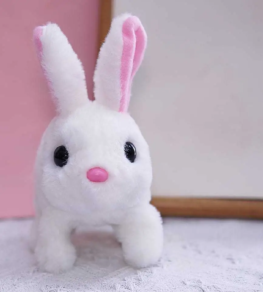 Fluffy Walking Rabbit | Simulated Walking Pet Toys