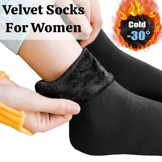 Velvet Wool Socks for Women Warm Elegant Formal Wear