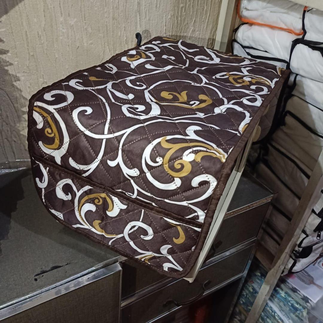 Microwave Cover Cotton Quilted Brown Gold Swirl