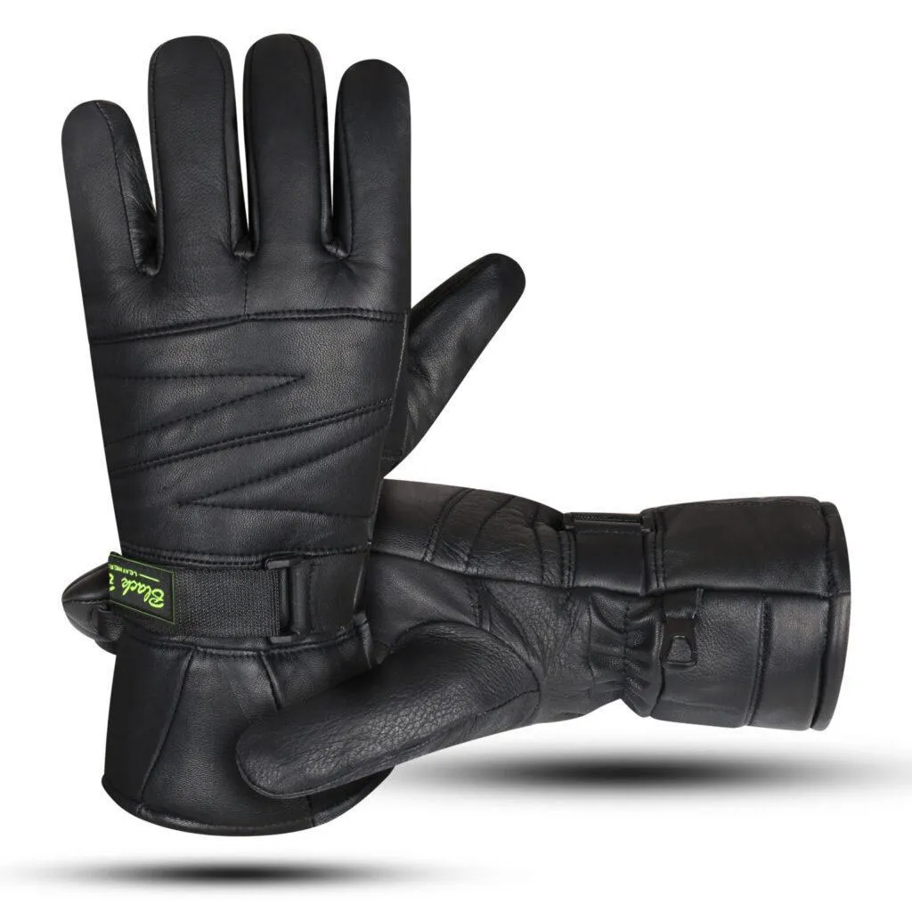 Black Leather Winter Gloves for Men Women Pakistan
