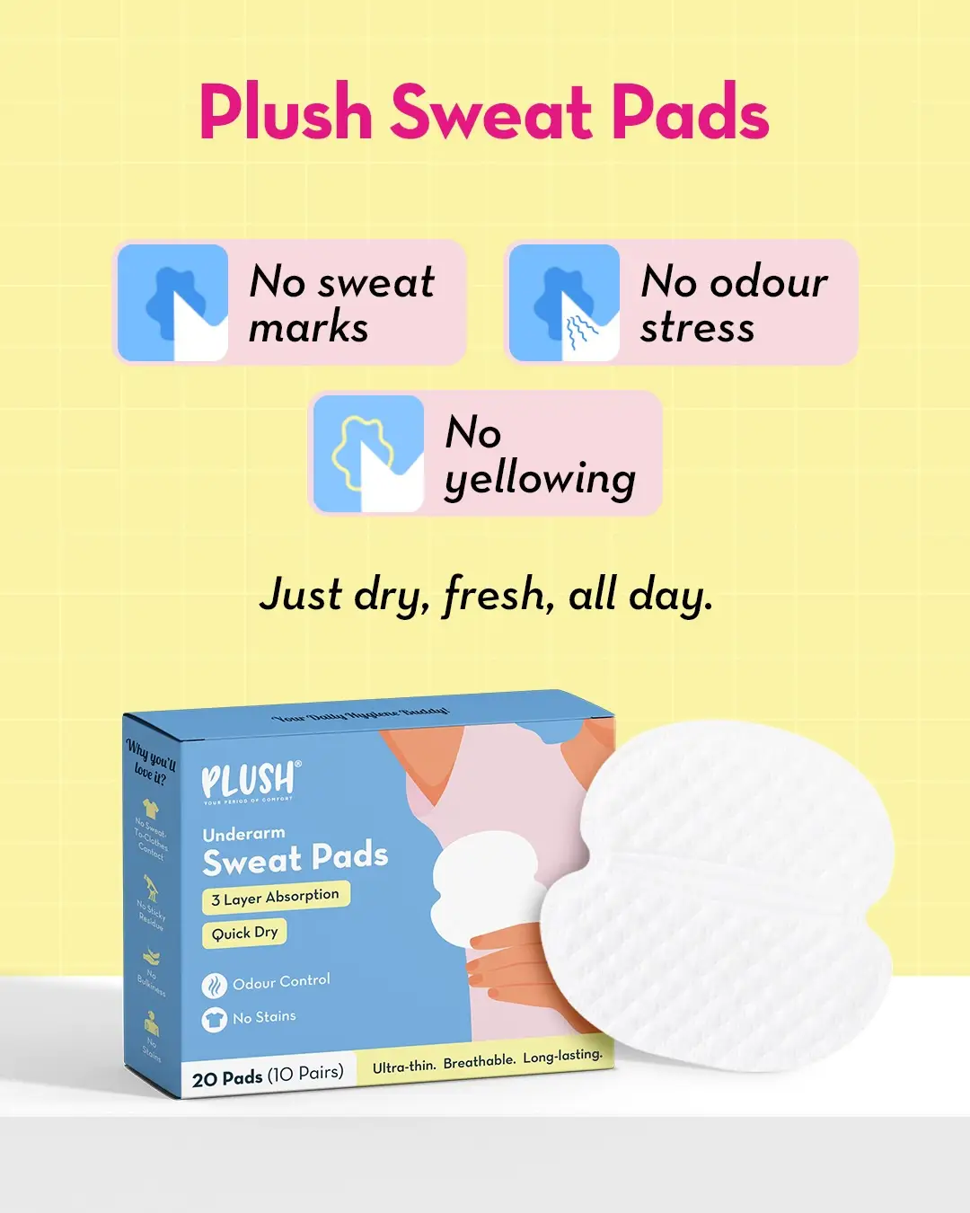 10 Pcs Breathable Sweat Pads
