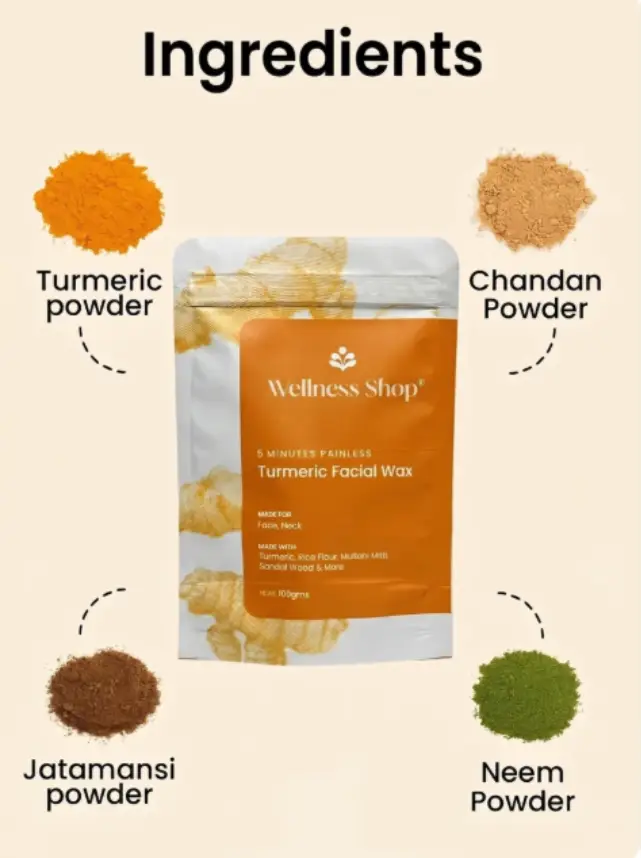 Turmeric Facial Wax - 5 Minutes Painless Herbal Wax Powder