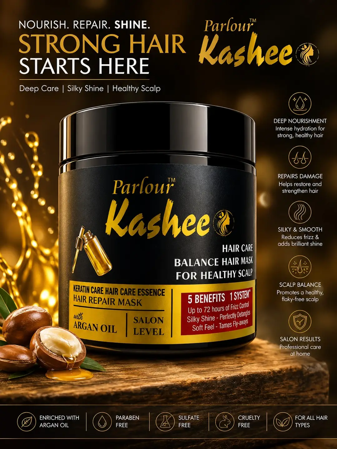 Kashee's 6 n 1 Foundation, Fixer, Face Powder, Loose Powder, Paint Stick And Hair Mask Deal, Pack Of 6