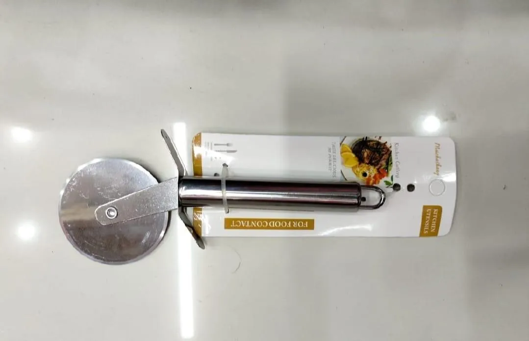 Premium Stainless Steel Pizza Cutter Black Handle