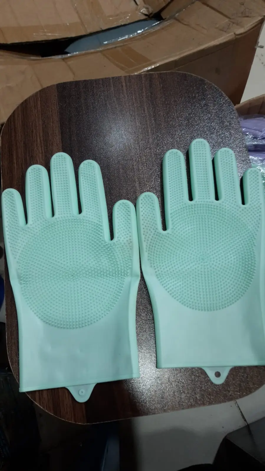 Silicone Non Slip Scrubber Dish Washing Gloves, 1 Pair