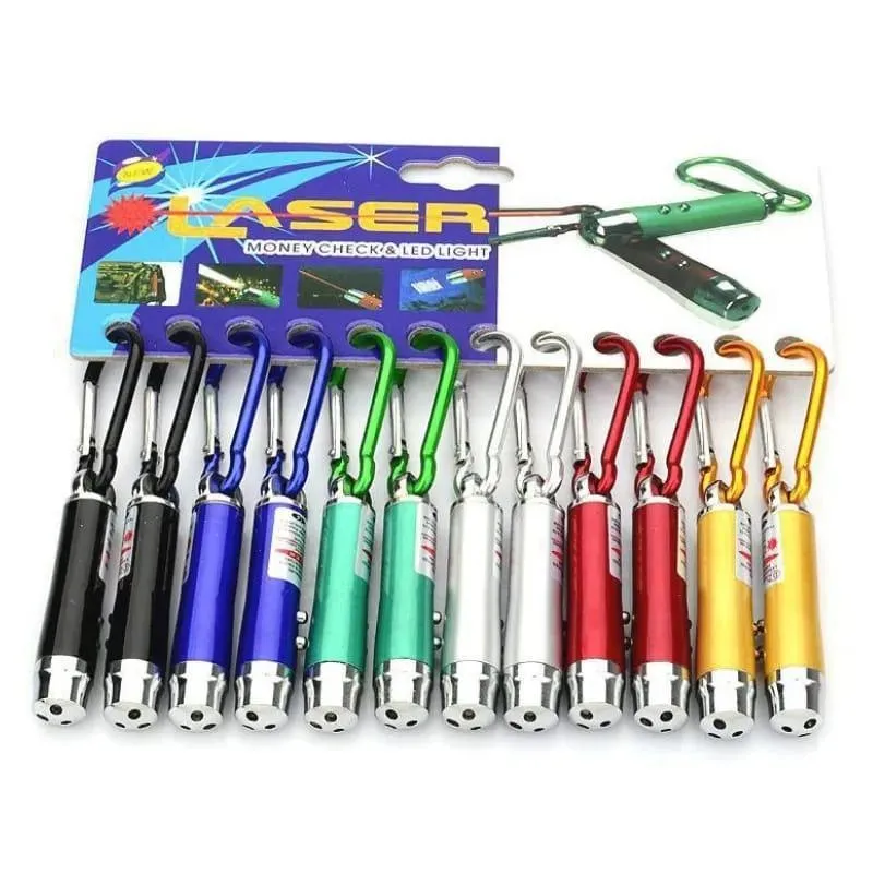 3 in 1 LED Laser Pen with Carabiner & LED Light