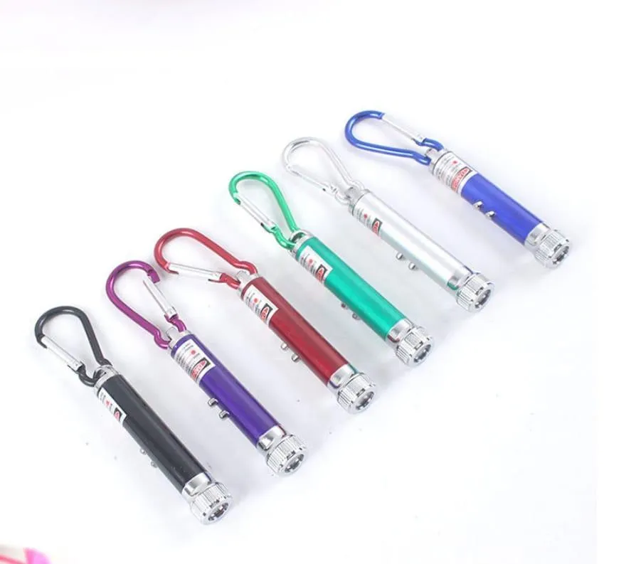 3 in 1 LED Laser Pen with Carabiner & LED Light