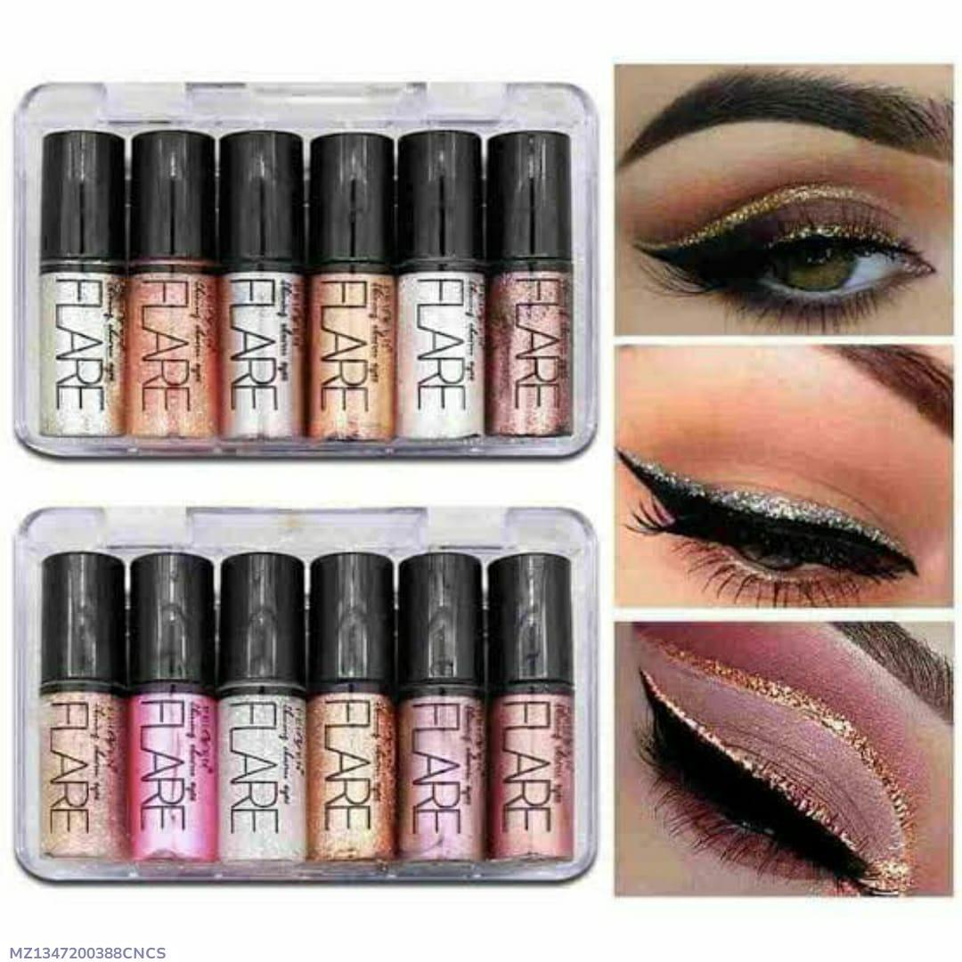 6-Piece Glitter Eyeliner Set Waterproof Long Lasting