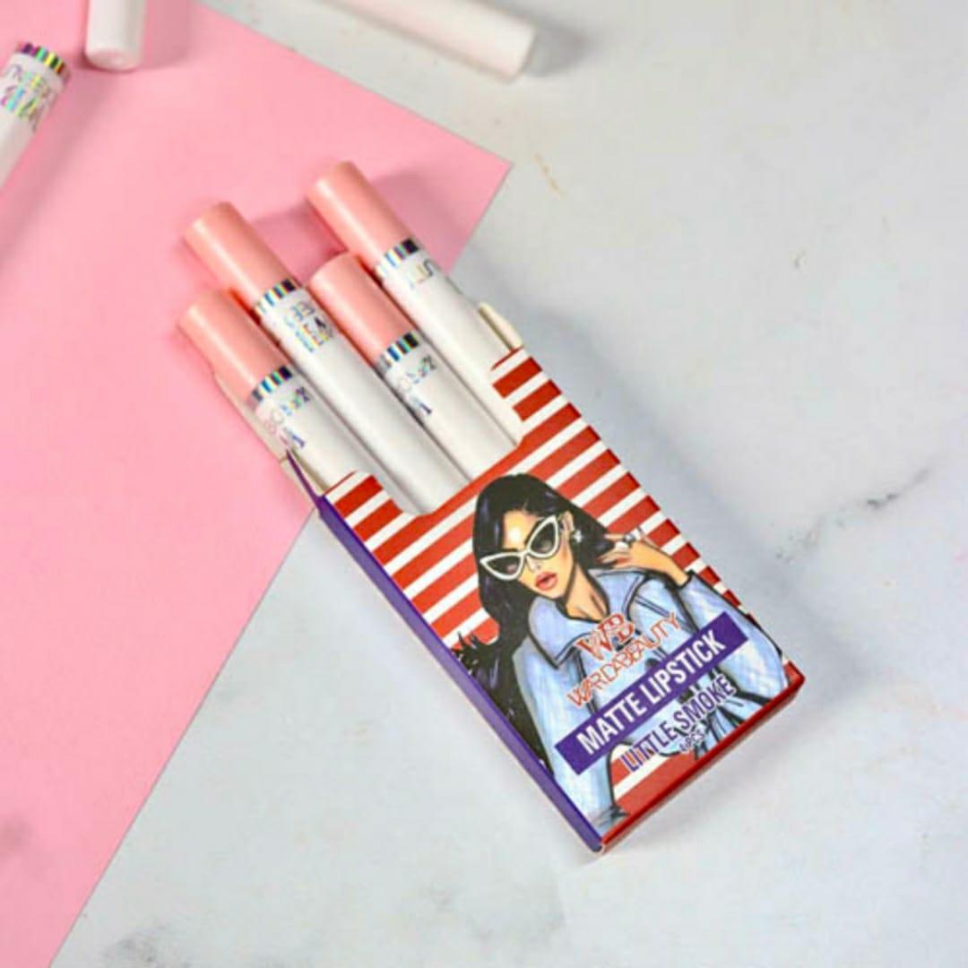 4 Pcs High Pigmented Moisturizing Lipstick Set - Cherry, Nude & Ruby Shades