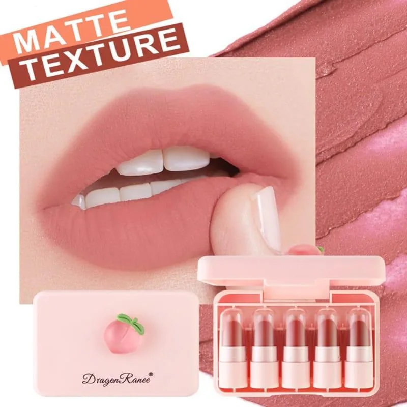 High Pigmented Lipstick Set - 5 Pcs Creamy, Bold Colors & Luxurious Finish