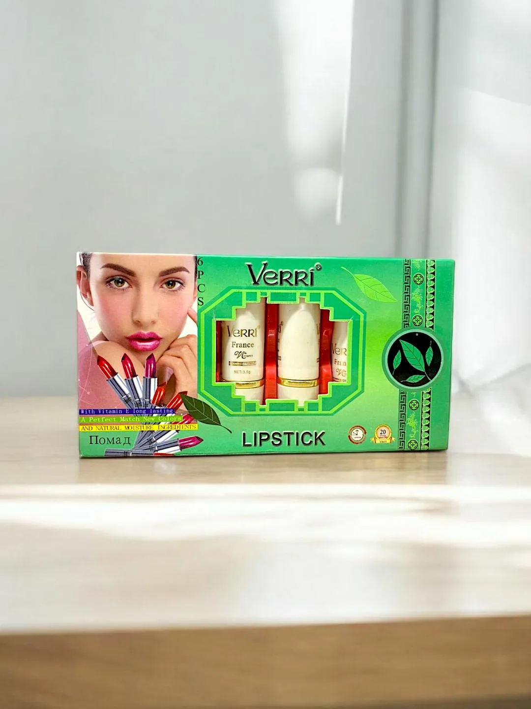 Verri 6 Pcs High Pigment Lipsticks Velvet Matte Gold Tube