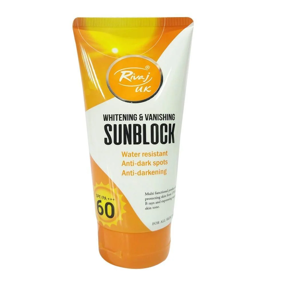 Rivaj UK Whitening Sunblock SPF 60+ Water Resistant 150ml