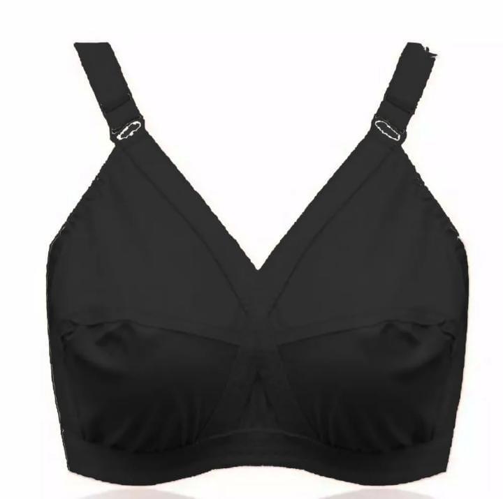 Women Cotton Non-Padded Bras Black Pink Sizes 32-42