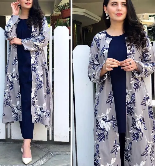 3 Pcs Women's Stitched Silk Printed Suit