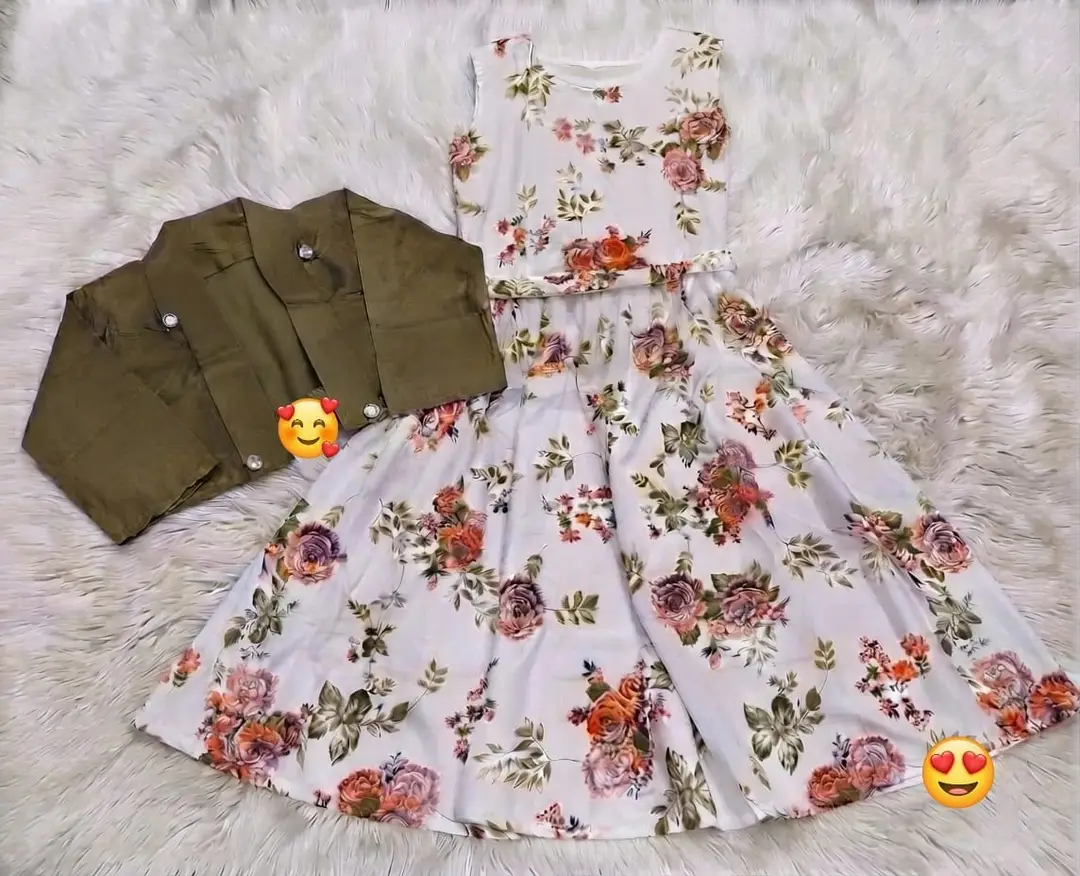 2 Pcs Women's Stitched Swiss Lawn Printed Maxi And Jacket