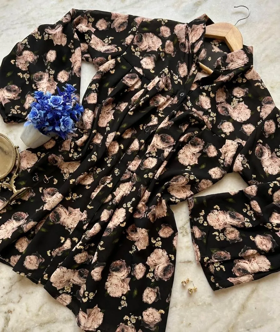 Chiffon Printed Top - Stylish Women's Stitched Wear 1 Pc