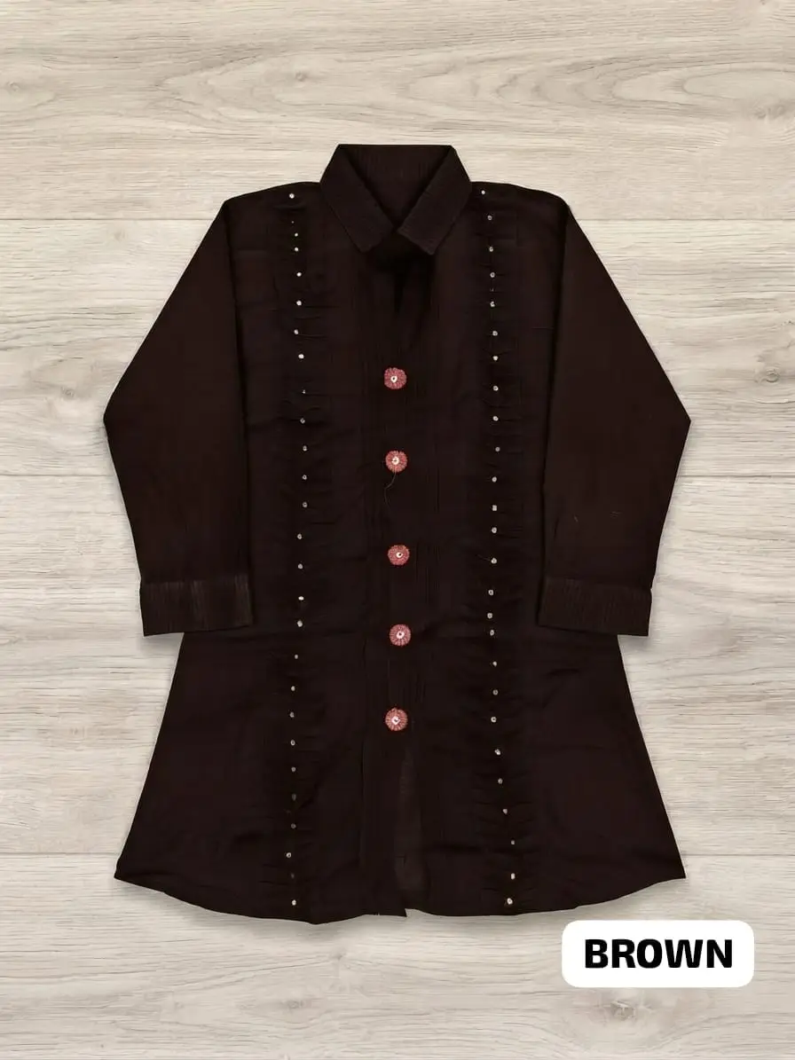 1 Pc Women's Stitched Lawn Hand Work Top