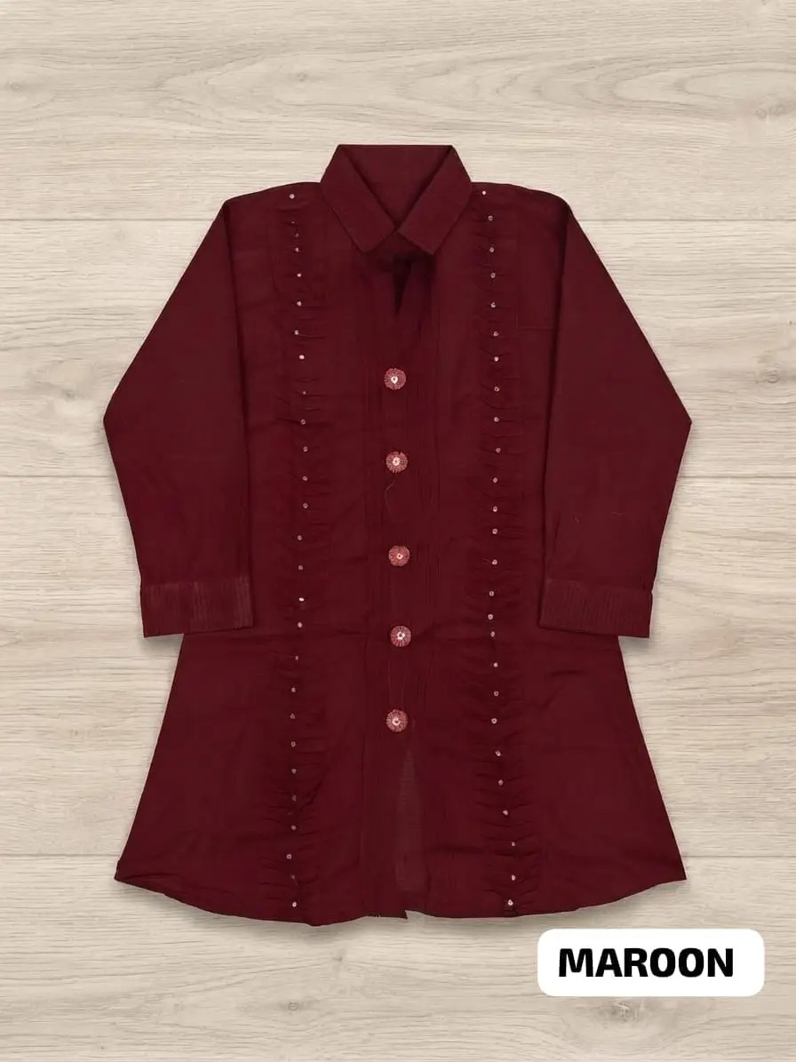 1 Pc Women's Stitched Lawn Hand Work Top