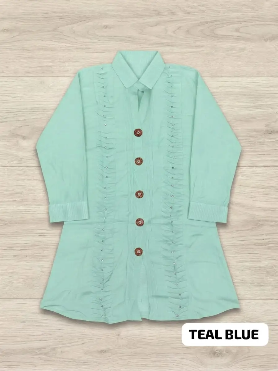 1 Pc Women's Stitched Lawn Hand Work Top