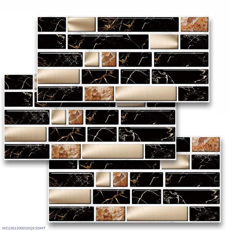Modern Black Gold Marble Wall Sticker for Kitchen Bathroom Living Room