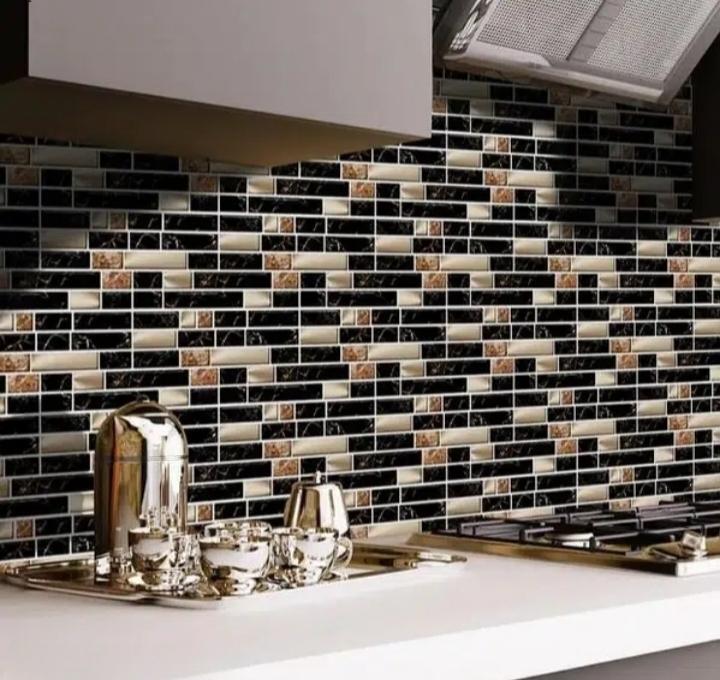 Modern Black Gold Marble Wall Sticker for Kitchen Bathroom Living Room