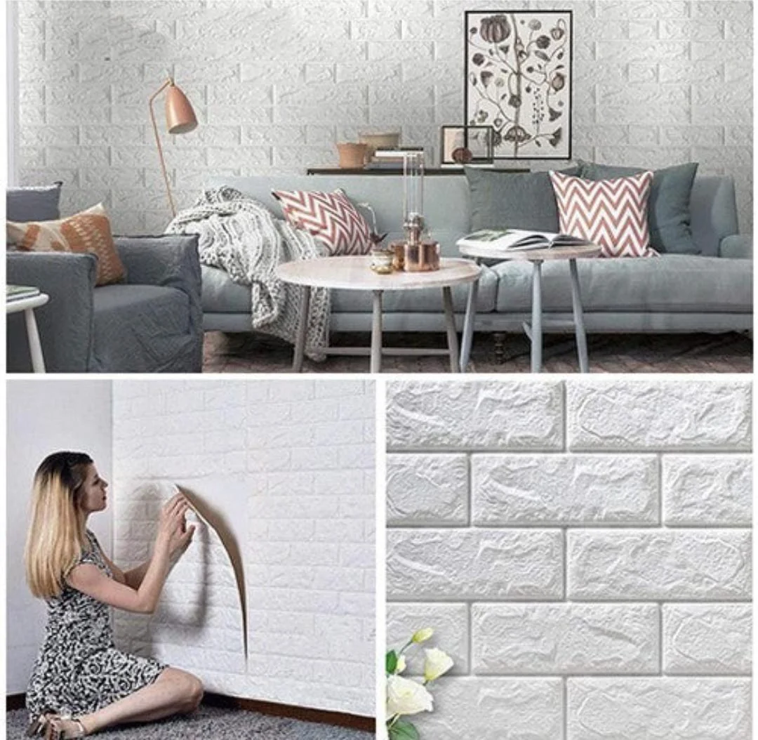 Modern Design Quartz Wall Tile Sticker - 3 Pcs Self-Adhesive, Waterproof Decor