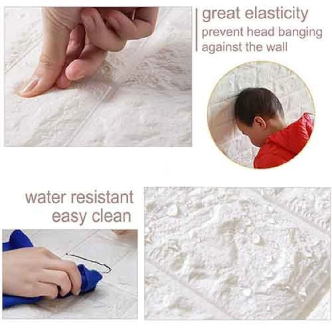 Modern Design Quartz Wall Tile Sticker - 3 Pcs Self-Adhesive, Waterproof Decor