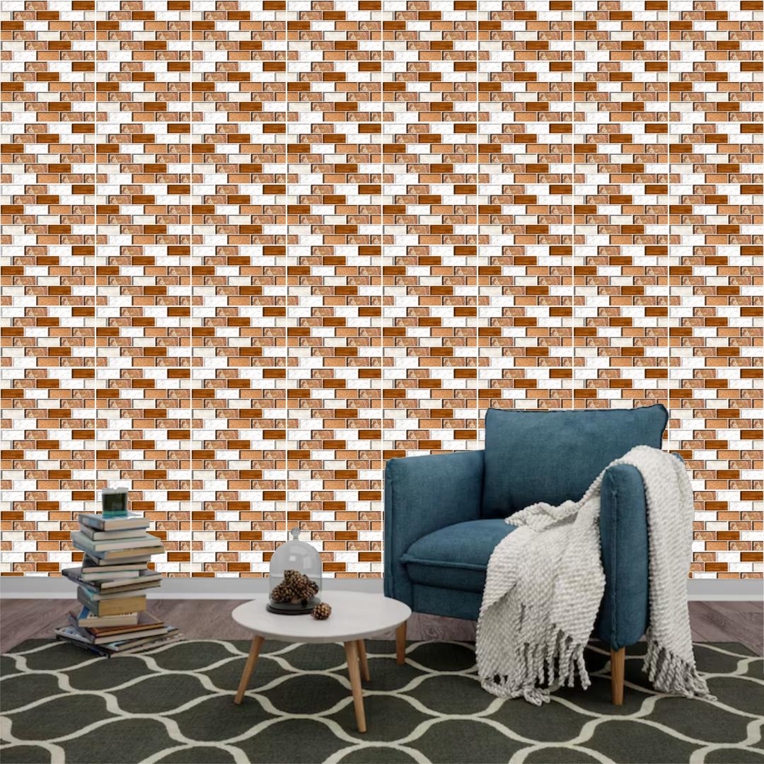 Self Adhesive Wall Stickers Brown Modern Design 7x4.5"